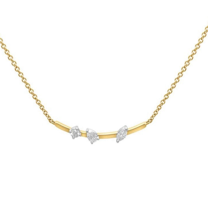 diamond assortment necklace in yellow gold