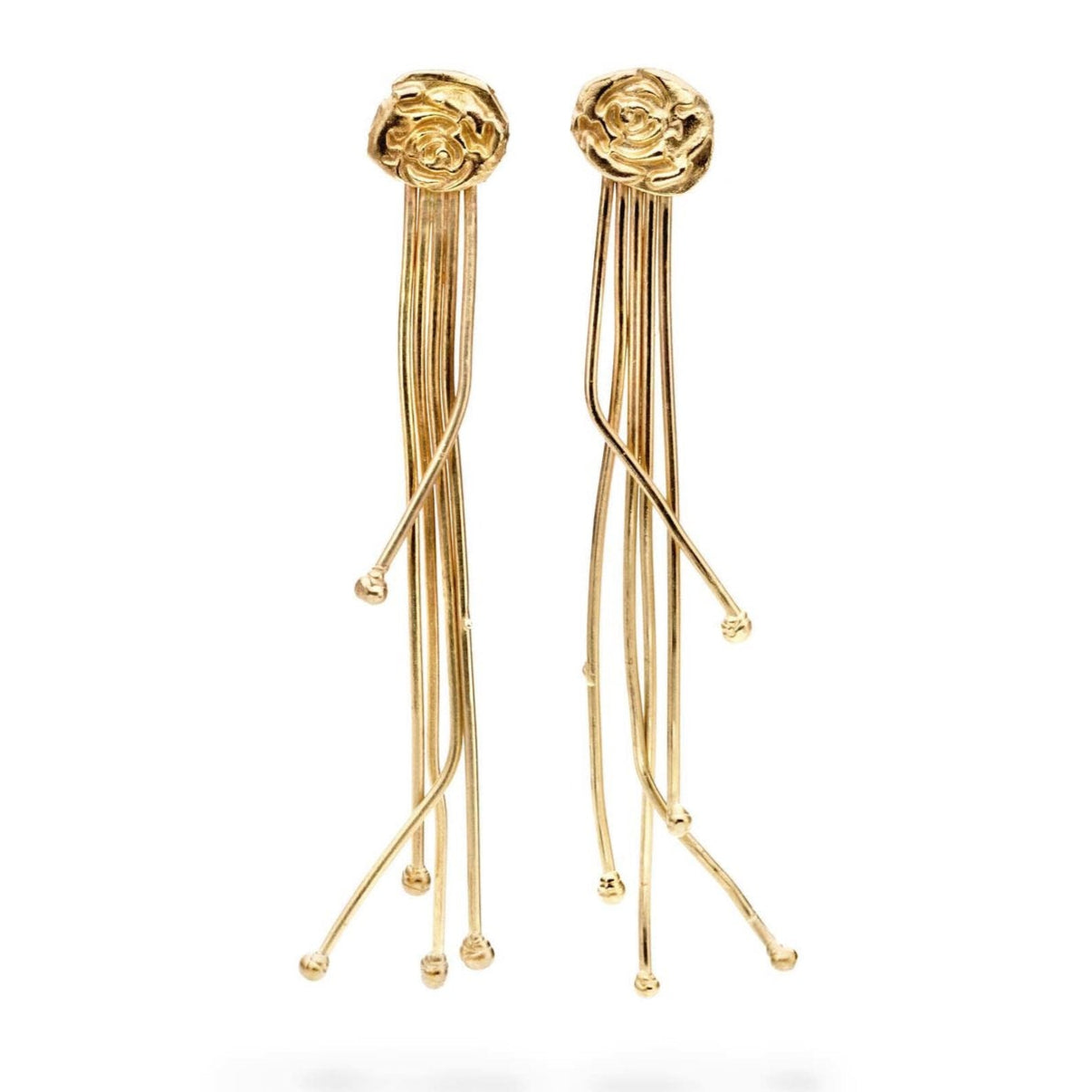 Individually handcrafted rose drop earrings to create a statement and add a touch of elegance.