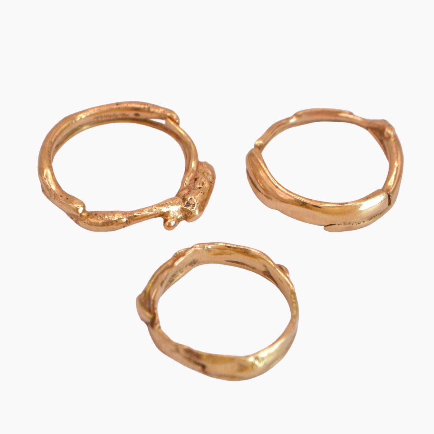 different shaped and styles of Caroline's gold branch ring