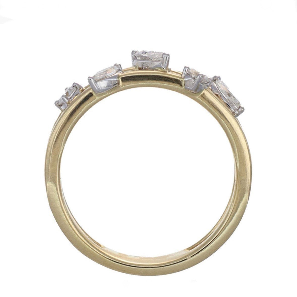 mixed shape diamond statement ring
