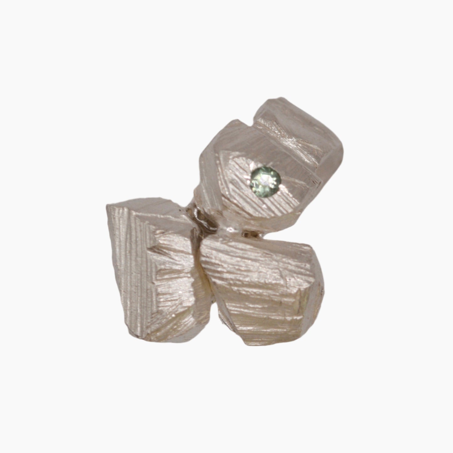 rock formation ring in sterling silver featuring a light green amethyst
