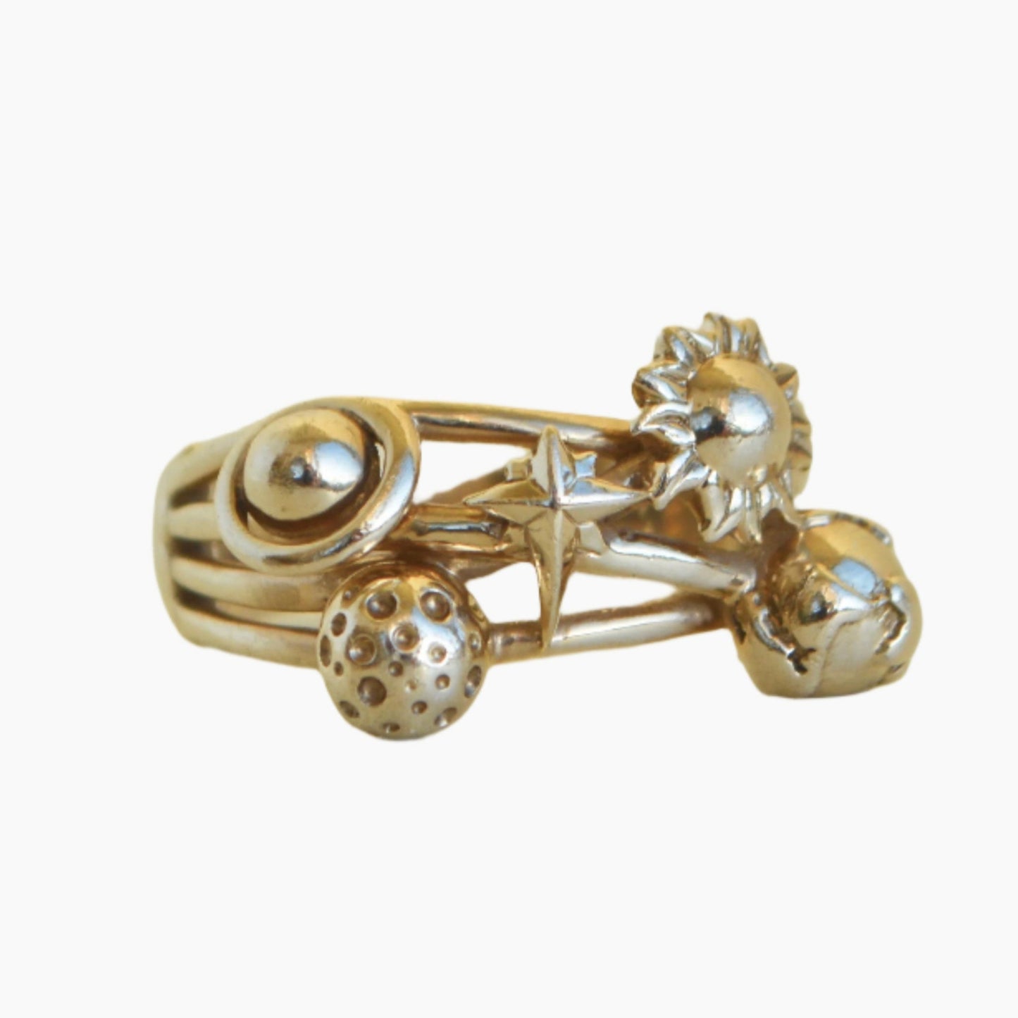 9ct yellow gold space themed ring