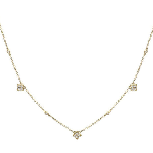floral inspired diamond pendant in yellow gold
