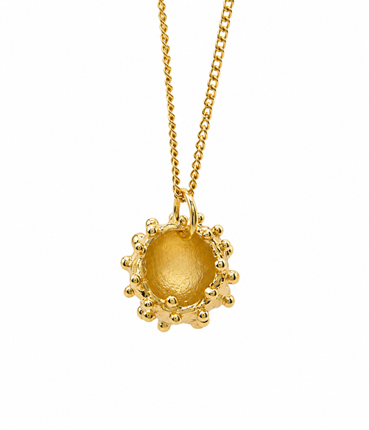 Gold Sea urchin pendant