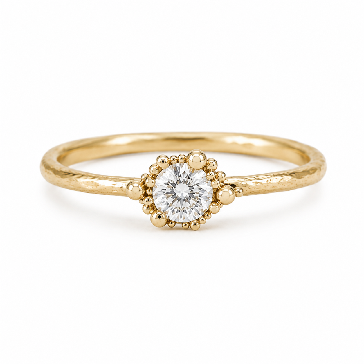 1ct Beaded diamond ring