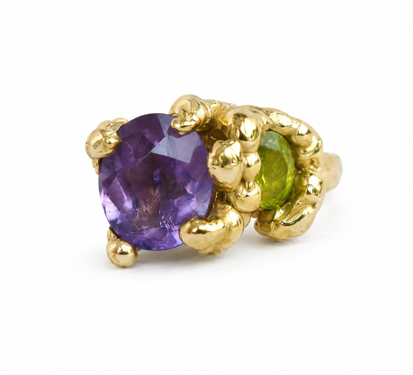 Amethyst and peridot Ring