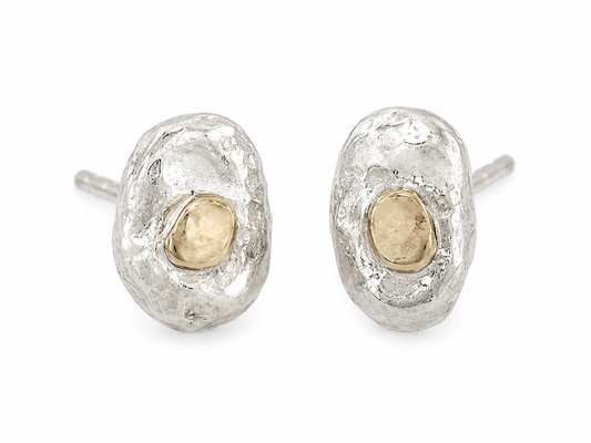 Pebble stud earrings