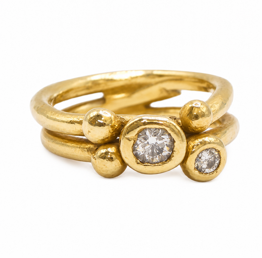 Diamond Ring with beaded detail