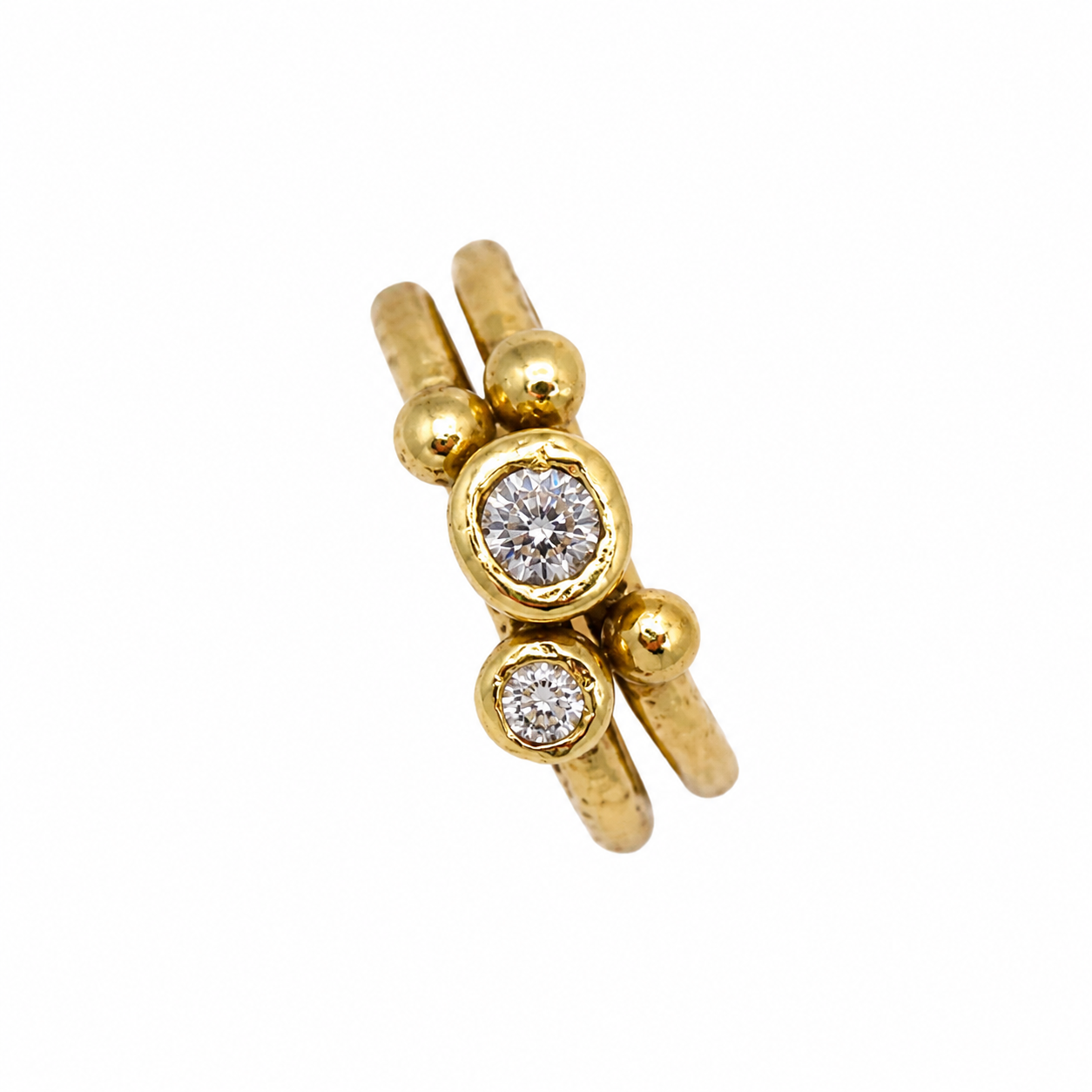 Diamond Ring with beaded detail