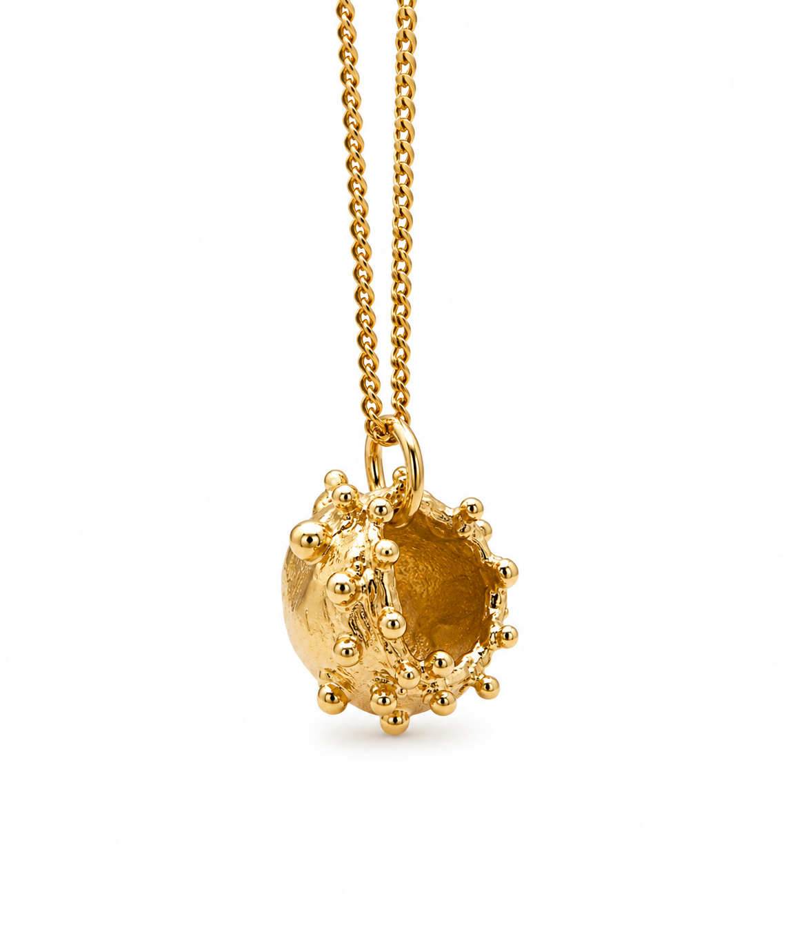 Gold Sea urchin pendant
