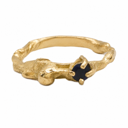 Midnight sapphire organic ring