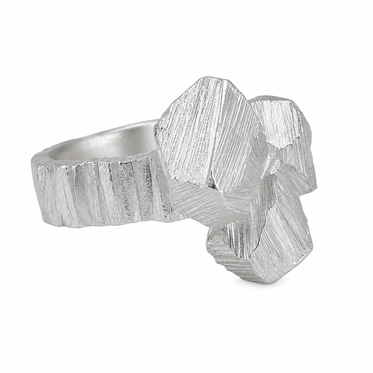 Green Amethyst Rock Ring