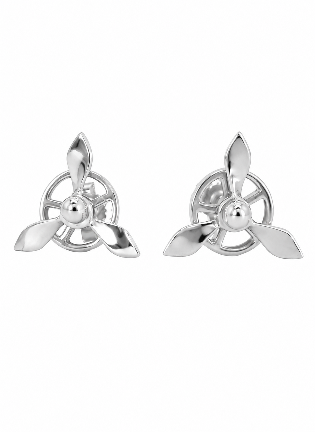 Sterling silver propeller earrings