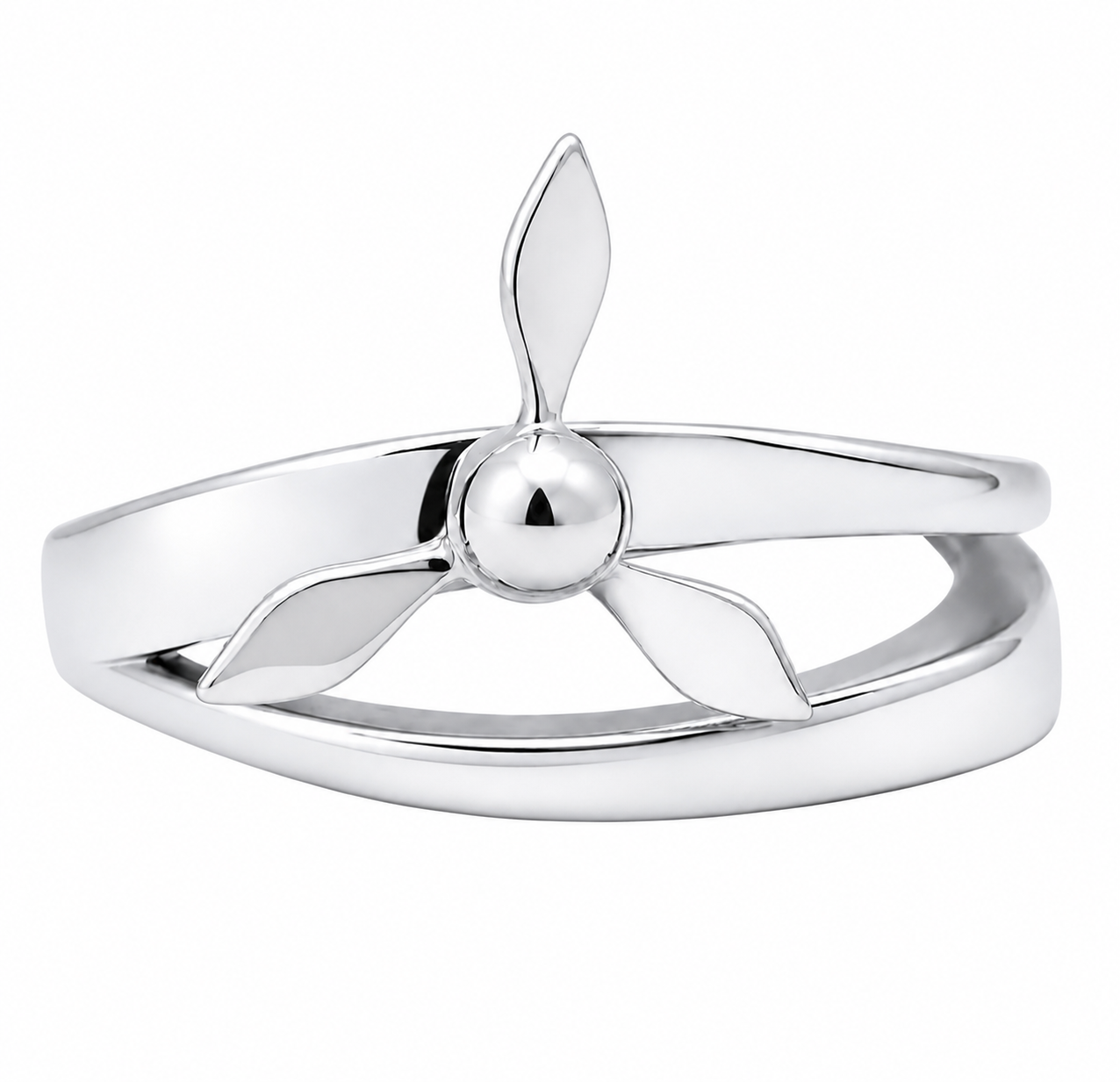 Sterling Silver rotating propeller ring