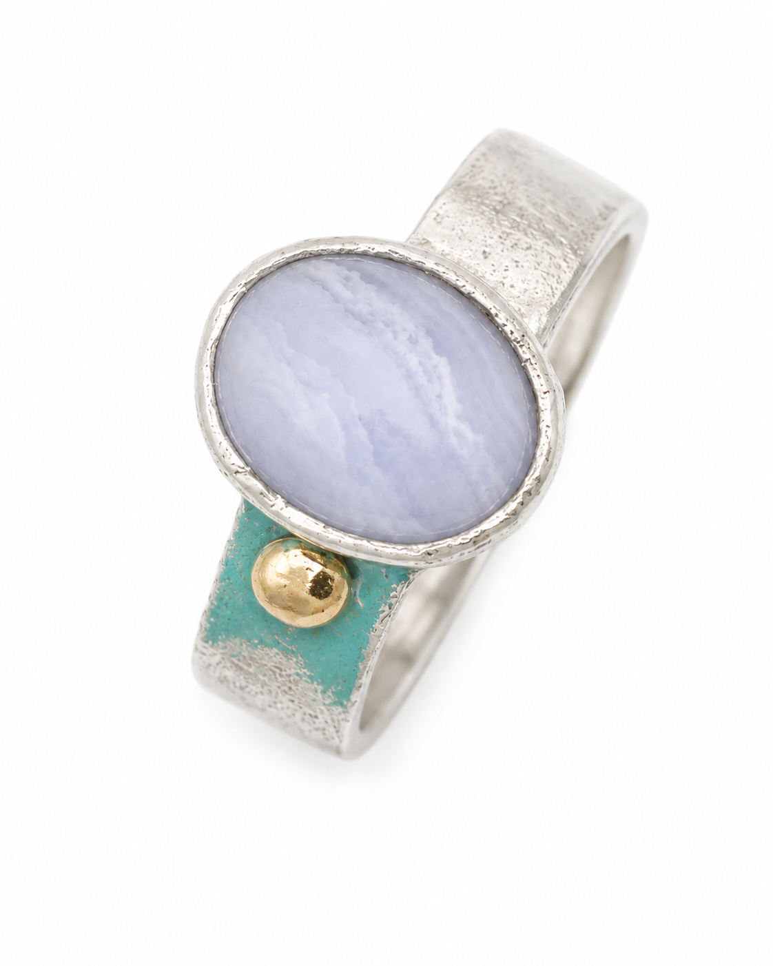 Blue Lace agate ring