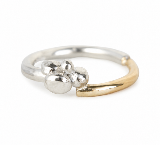 Mixed metal pebble ring