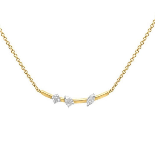 diamond assortment necklace in yellow gold 