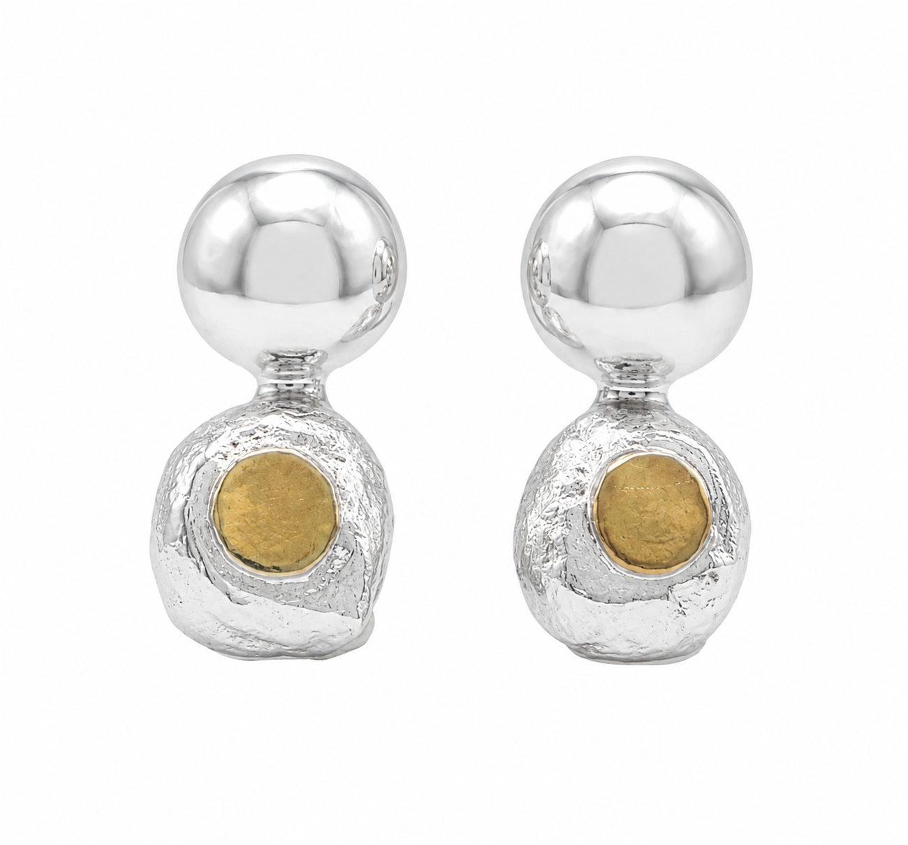 Twin pebble drop earrings