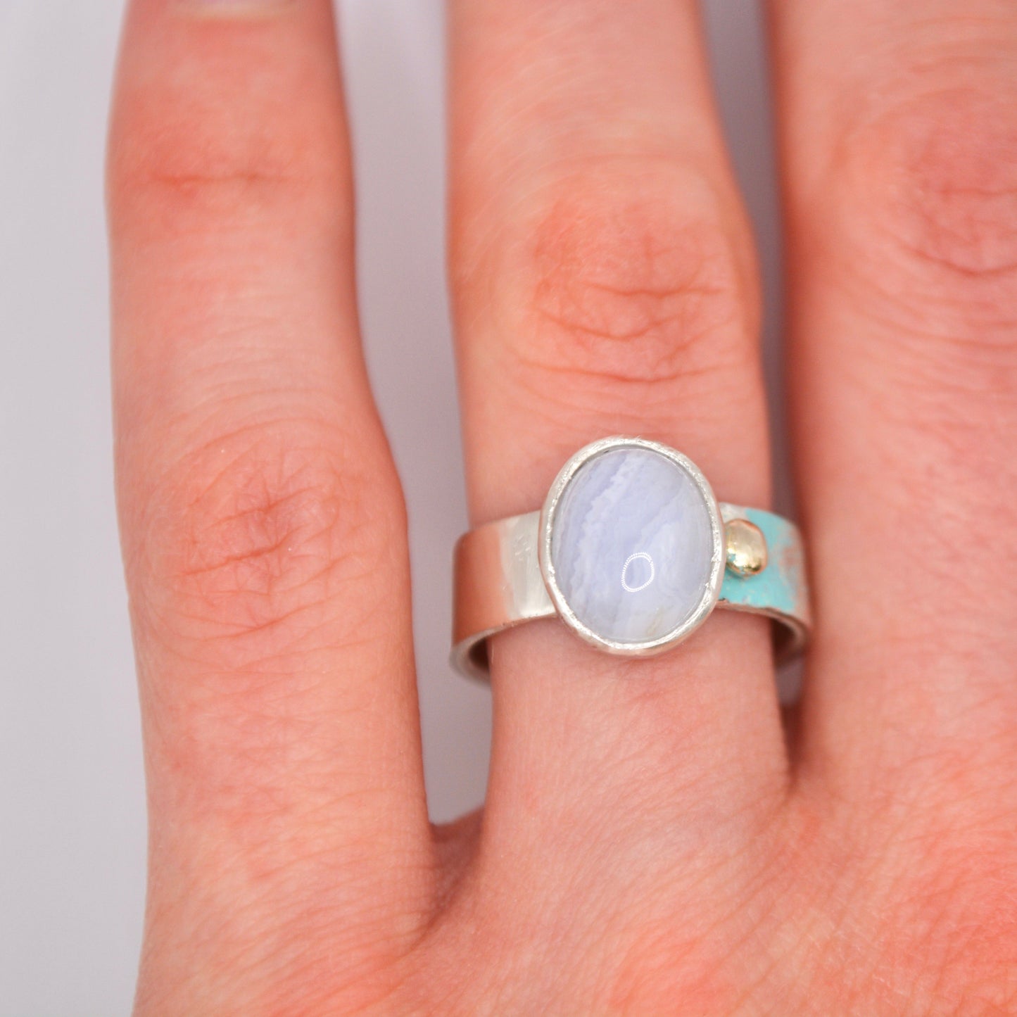 blue lace agate ring 