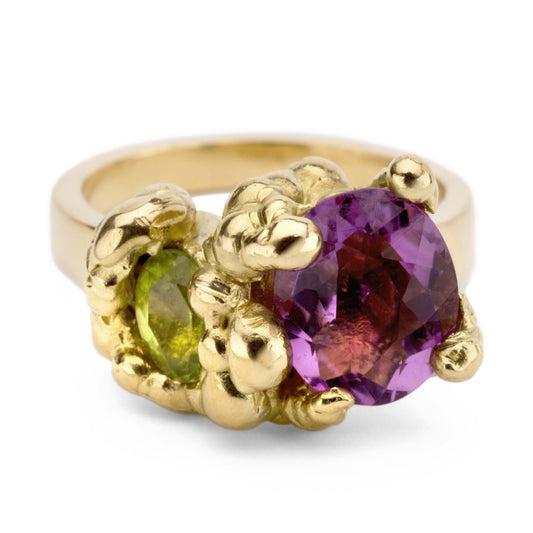 Amethyst and peridot Ring