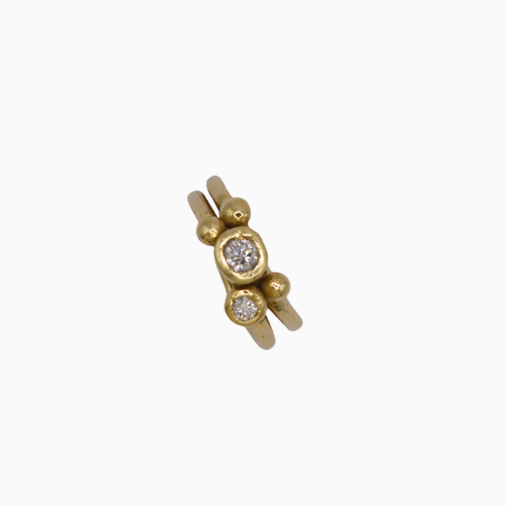 diamond gold beaded ring