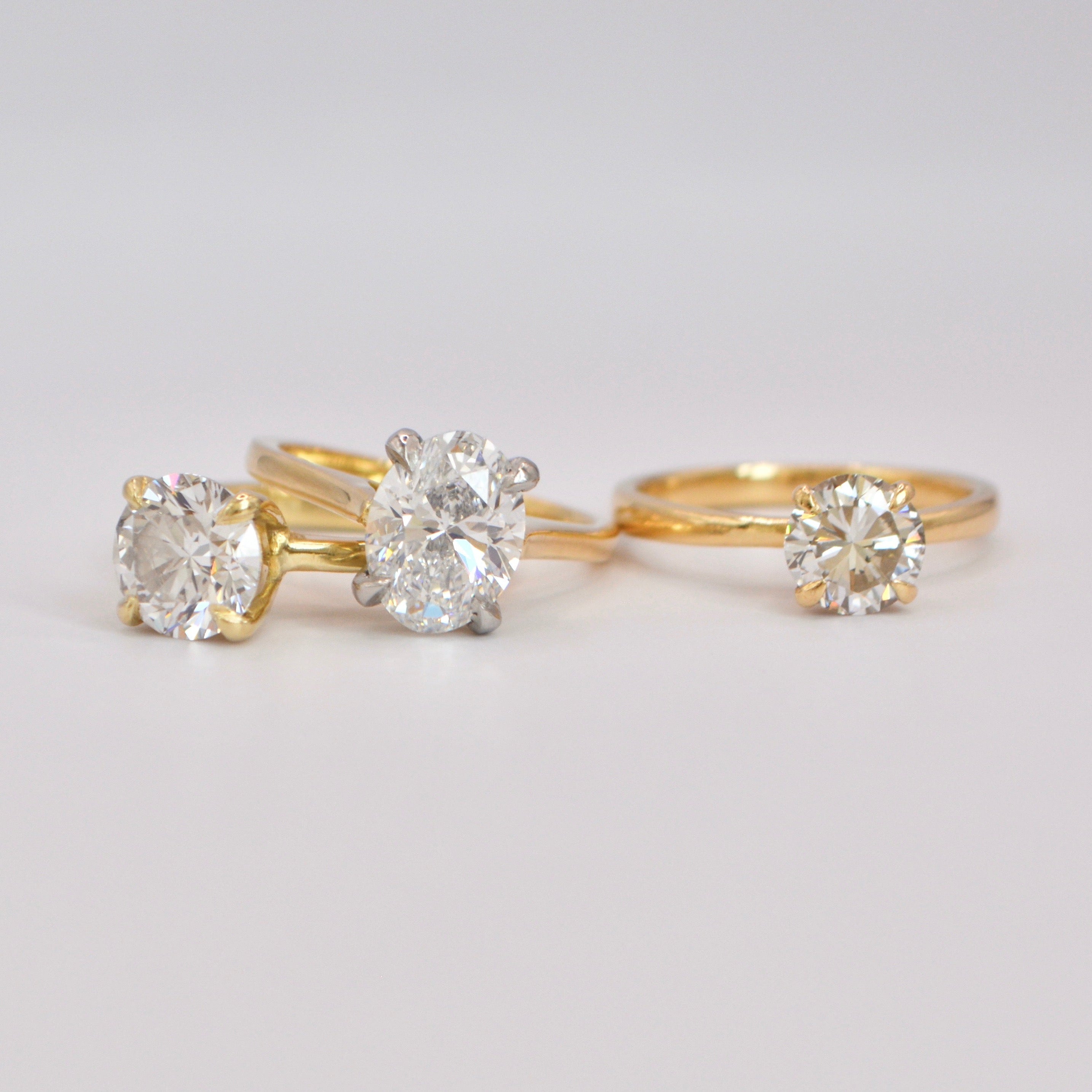  a selection of handcrafted engagement rings 