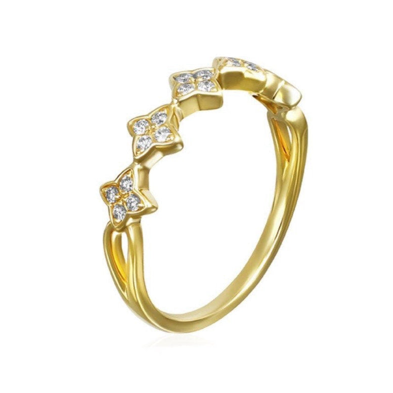 floral inspired diamond ring 