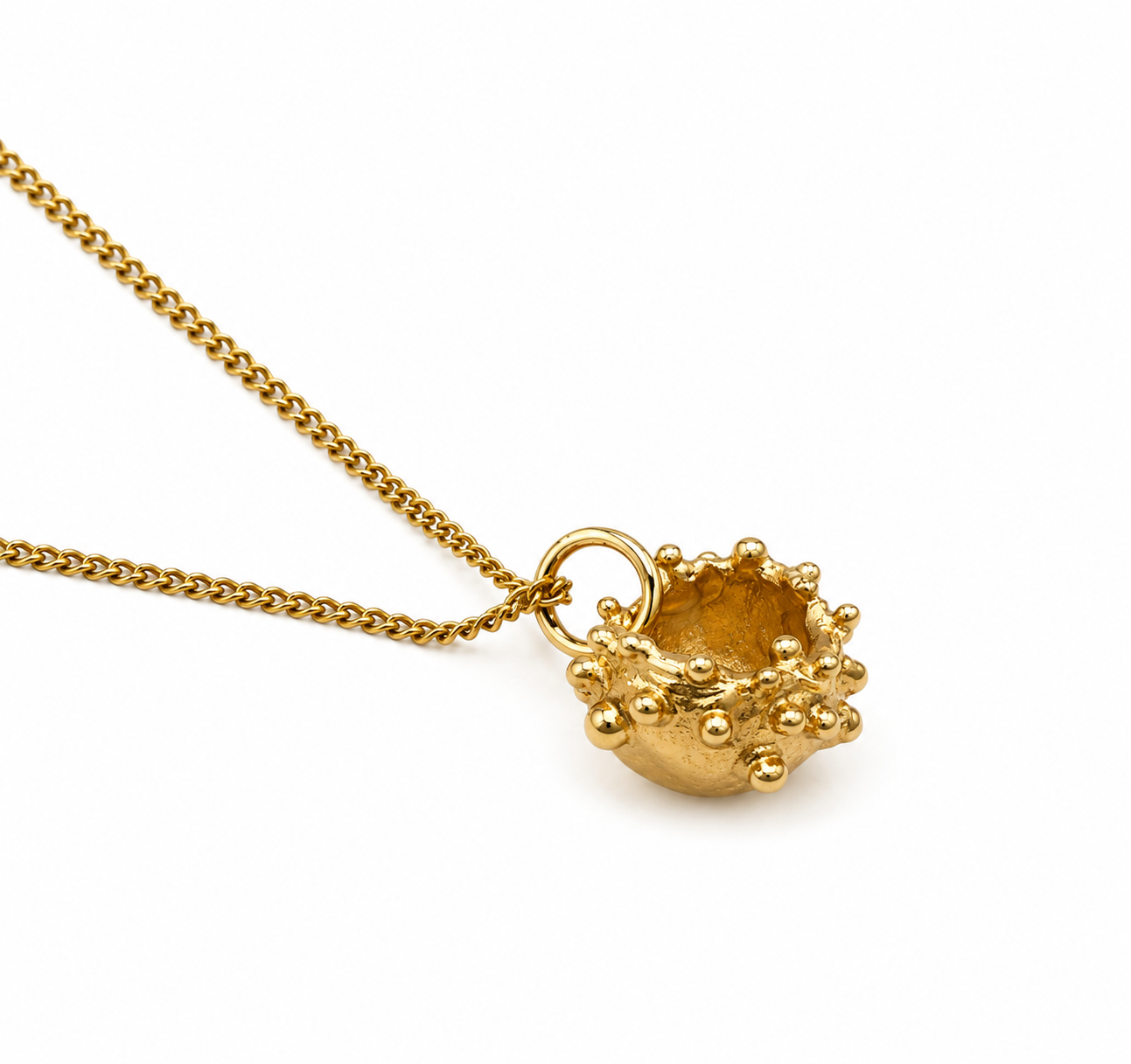 Gold Sea urchin pendant
