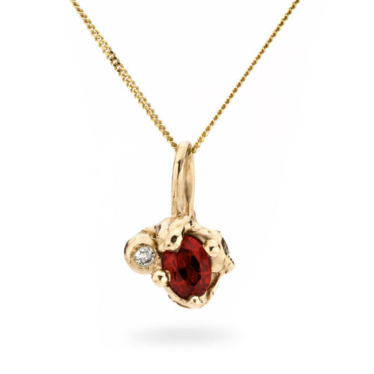 Ruby and diamond gold pendant