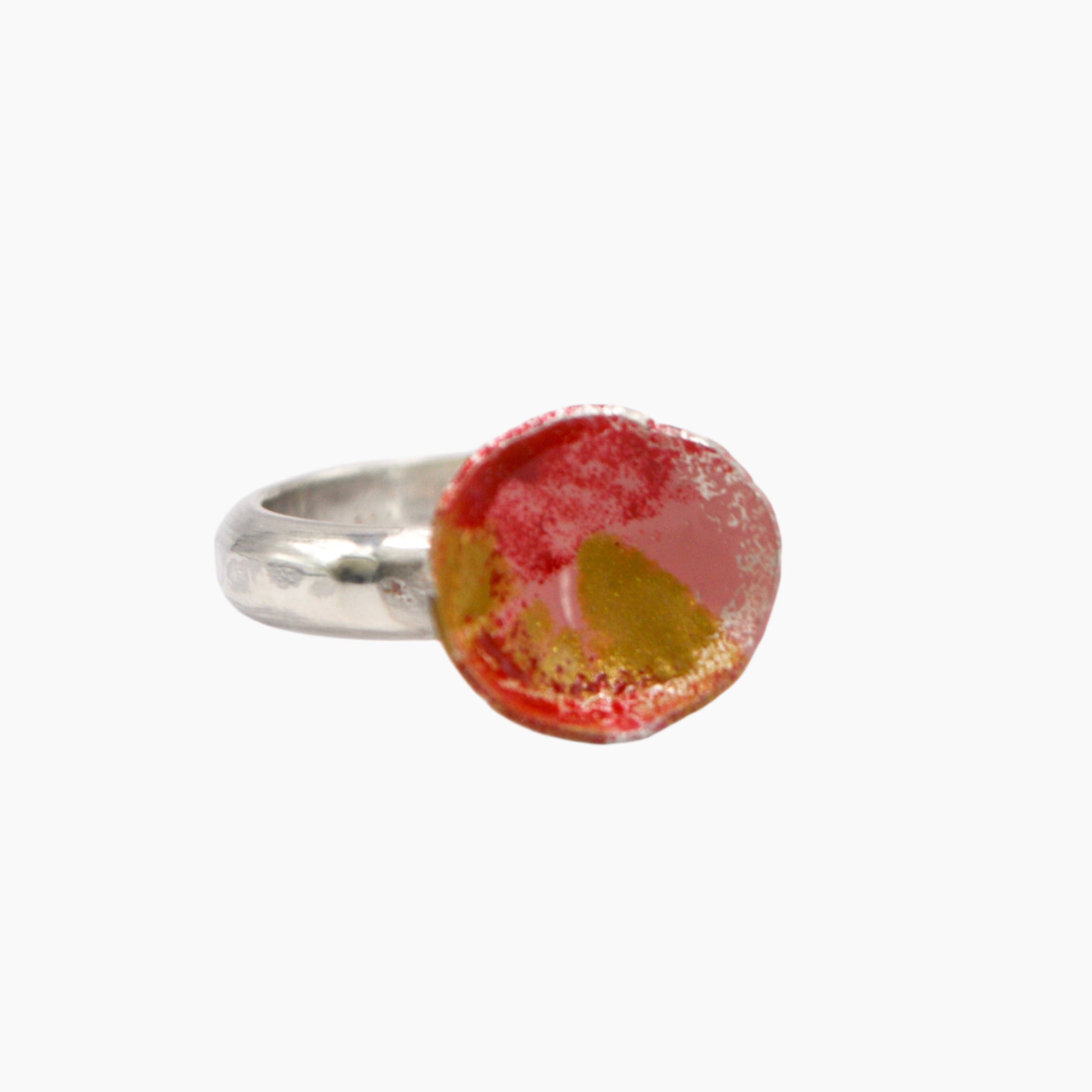 Sterling Silver ring with colourful enamel